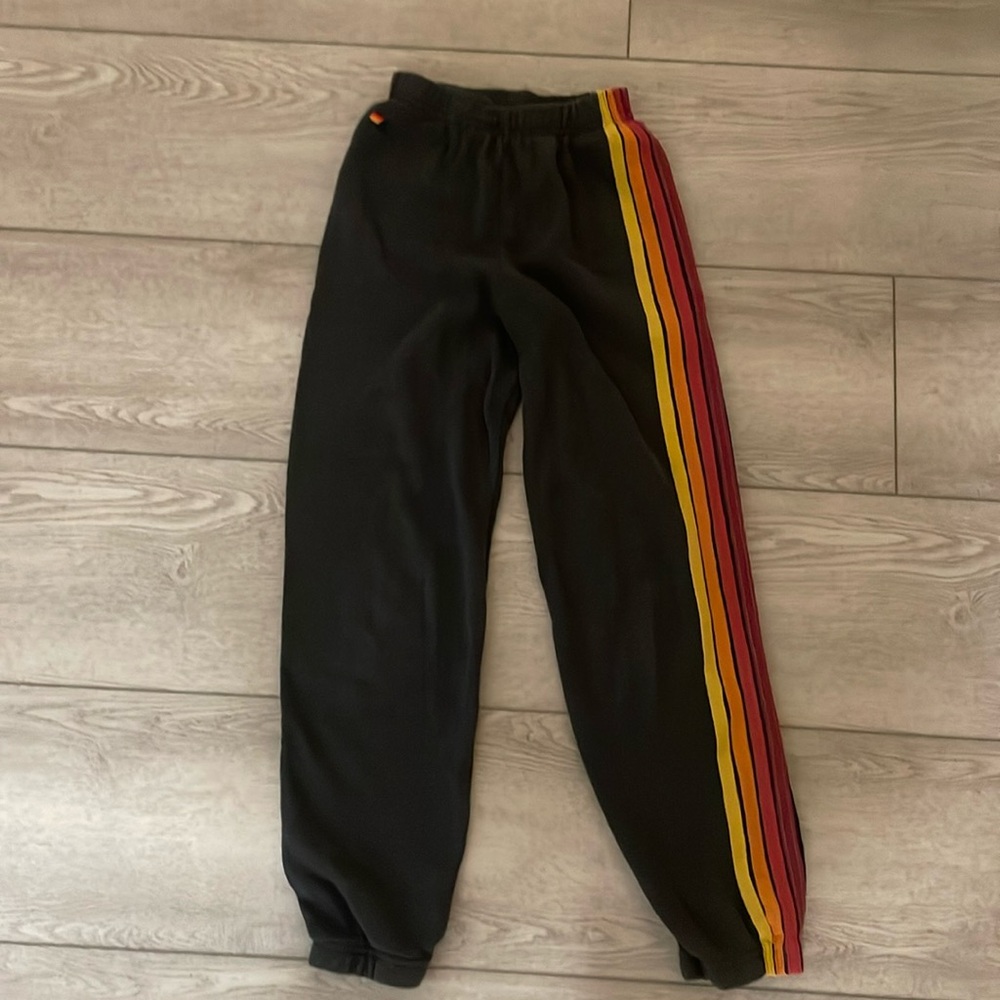 Aviator Nation Girls Charcoal Gray - 5 Stripe sweatpants size 14